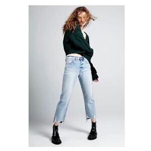 Pistola Charlie Distressed High Rise Straight Leg in Ruthless Size 32/14 $148